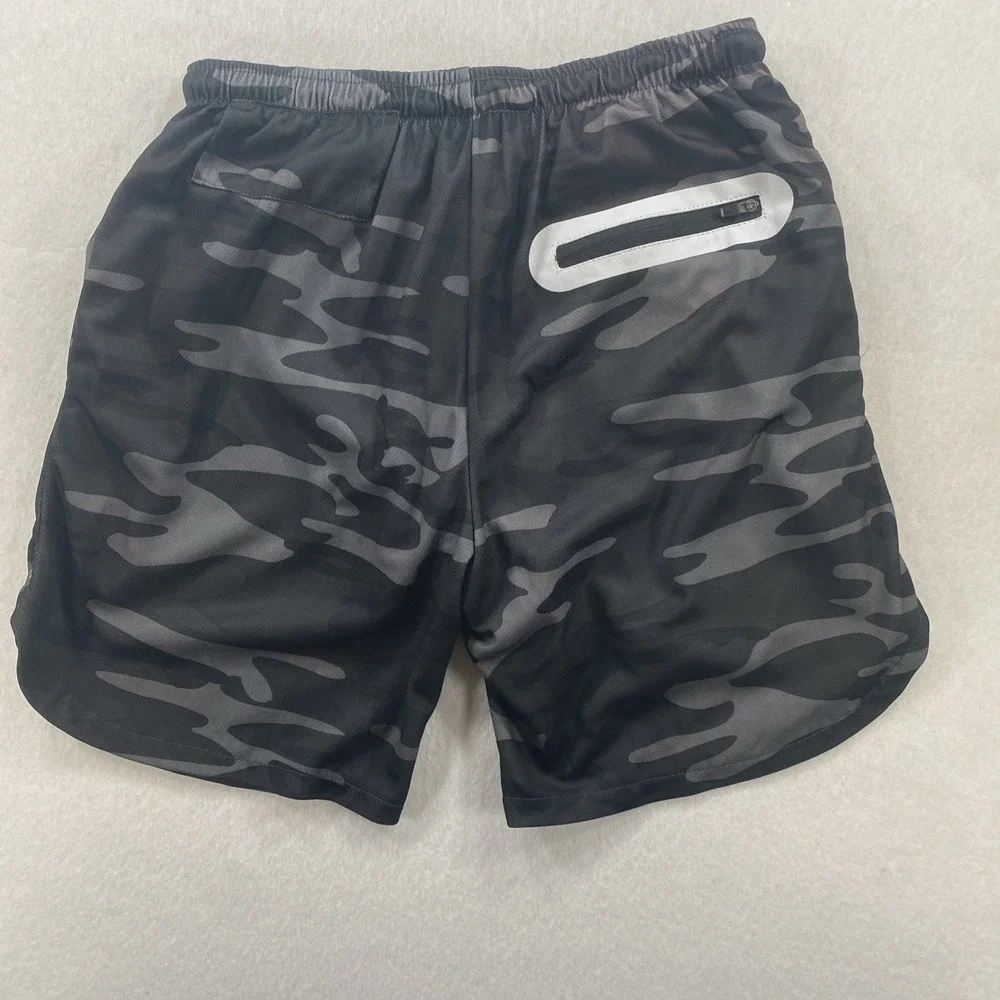 Single layer 2 In 1 Quick-drying solid color Men's Short  Jogger Sport Large S2